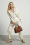 Yenvi Belt Detailed Cross Strap Hand and Arm Bag Cream - 8