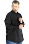Mode XL Large Size Men's Linen Lycra Ukol Judge Collar Shirt 20388 Black