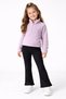 Girl's Black Ribbed Ruffled Spanish Leggings Pants |   Wave Tip Detailed |   Winter