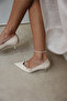 Heels 2604 - Pointed Toe Ribbon Detailed Bone Heels for Women - 4