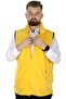 Mode XL Large Size Men's Fleece Vest with Stand Collar and Zipper 22549 Yellow