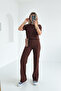 Women's Short Sleeve Crew Neck Textured Ottoman Corded Set - 3