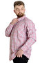 Fashion XL Large Size Men's Shirt Plaid Long-Sleeved 23300 Red - 2