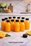 6 Pieces 150ml Glass Shot Bottle Transparent Ginger Detox Bottle with Black Screw Cap - 6