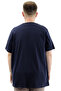 Mode XL Large Size Men's T-Shirt Printed Crew Neck Cotton Change U24084 Navy Blue - 4