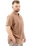 Fashion XL Big Size Men's T-Shirt Buttoned Judge Collar T-Shirt U24339 Milk Coffee - 2
