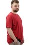 Men's Printed T-shirt - Crew Neck, Cotton, FLAME U24082 Claret Red, Large Size - 3