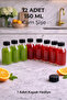 12 Pieces 150ml Glass Shot Bottle Transparent Ginger Detox Bottle with Black Screw Cap - 4