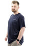 Men's Large Size Navy Blue T-Shirt - Cotton, Printed, Crew Neck CHANGE U24050 - 2