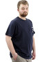 Men's T-shirt - Large Size, Printed, Cotton, Crew Neck Touch U24067 Navy - 4