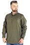 Mode XL Large Size Men's Linen Lycra Ukol Judge Collar Shirt 20388 Khaki