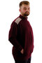 Fashion XL Large Size Men's Sweatshirt with Stand Collar and Zipper Brooklyn U24522 Plum - 3