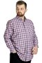 Mode XL Large Size Men's Plaid Long Sleeve Pocket Shirt 23300 Plum - 2