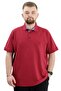 Mode XL Battal Size Men's Tshirt Polo Collar Embroidered Classic Pique 20553 Claret Red