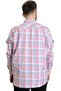 Mode XL Large Size Men's Shirt Plaid Long Sleeve 23300 Dark Pink - 4