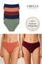 Women's High Waist Cotton Bato Panties 5-Pack – Lycra Flexible, Gathering, Multi-Colored Underwear - 2