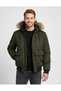 Jjcharlie Detachable Faux Fur Bomber Men's Fur-Lined Khaki Hooded Pilot Jacket - 5