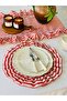 2Li Red Striped Linen Frilly American Service/ Supla - 2