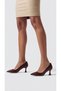 Large Size Women's Stiletto 41-42-43-44 Brown Croco - 4