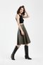 Women's Elastic Waist Faux Leather Flared Skirt - 4