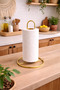 Metal Paper Towel Holder Filled Steel Gold Plated Upright Towel Napkin Holder Standard and Large Roll - 2