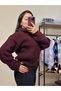Burgundy Gray Double Zipper Women's Knitwear Cardigan Mg2532 - 4