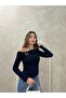 New Product Women's Buckle Off-Shoulder Wrinkled Fabric Blouse 0071 - 5