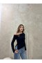 New Product Women's Buckle Off-Shoulder Wrinkled Fabric Blouse 0071 - 6