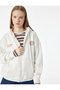 Hooded Long Sleeve Sweatshirt with Printed Zippers on the Back Oversized - 2