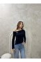 New Product Women's Buckle Off-Shoulder Wrinkled Fabric Blouse 0071 - 4