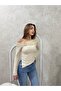 New Product Women's Buckle Off-Shoulder Wrinkled Fabric Blouse 0071 - 5