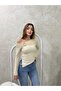 New Product Women's Buckle Off-Shoulder Wrinkled Fabric Blouse 0071