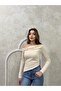 New Product Women's Buckle Off-Shoulder Wrinkled Fabric Blouse 0071 - 3