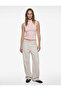 Modal Mixed Slim Fit Sleeveless Mock Neck Blouse