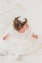 White Lace Baby Girl Hospital Release Special Occasion Dress 3 Piece Set with Headband and Shoes - 5