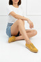 Genuine Leather Yellow Women's Leather Ballerinas Dp16-0061