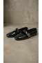 Women's Black Buckled Patent Leather 1 cm Mary Janes Ballet Flats BYNDSHR04 - 6