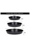 20-30-40 cm Set of 3 Black Glossy Enamel Round Oven Trays - 3
