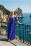 Daila Off-The-Shoulder Flounce Long Evening Dress Chiffon Invitation and Wedding Party Dress - 2