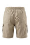 Men's Large Size 100-156 Gabardine Shorts with Cargo Pockets Suitable for Weight Between Beige - 3