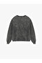 Washable Crew Neck Oversized Stone Sweatshirt - 4