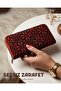 Women's Wallet Palestine Traditional Red Embroidered Single Zipper Large 20X10 cm - 7