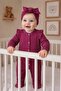 3-6-9 Months Bandana Included Ruffled Shoulder Colorful Jumpsuit Set 2-Piece Baby & Kids Set - 3