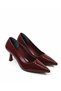 Burgundy Patent Leather Stiletto Women's Heeled Shoes 7cm - 2