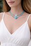 Heart Evil Eye Beaded Glass Stone Necklace Blue Navy Summer Vacation Beach Combination Sea Marine Theme Set of 2
