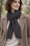Plaid Linen-Look Cotton Square Shawl/Linen-Effect Cotton Scarf/Natural Textured Scarf