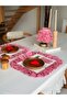 2-Piece Mia Pocketed Raw Linen Checkered Ruffle Detailed American Service/Supla (Tablecloth) - 3