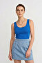 Round Neck Strappy Tank Top Bady Satin Blouse - 7