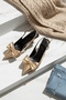 Diamon Gold Bow (7 cm Heel Height) Pointed-Toe Heeled Shoes - 5