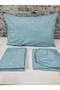 Solid Color Cotton Fabric Single Duvet Cover Set (Elastic Sheet) - 2